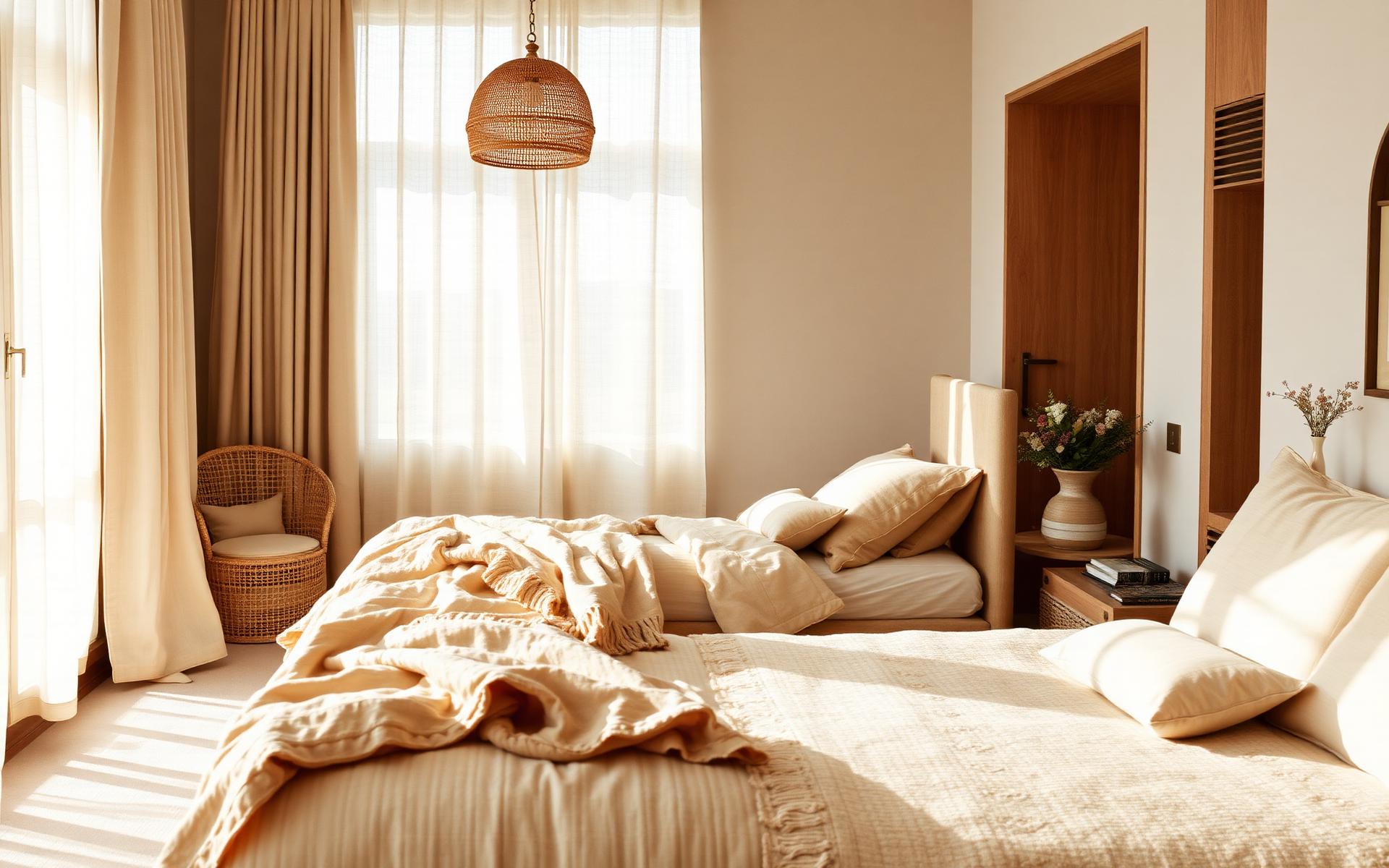 A VANYA Living interior — layered handloom textiles